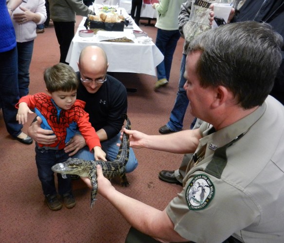 Florida Fish and Wildlife Officer Eric Meade (from chapter 23) at the Putnam County Community Read kickoff event