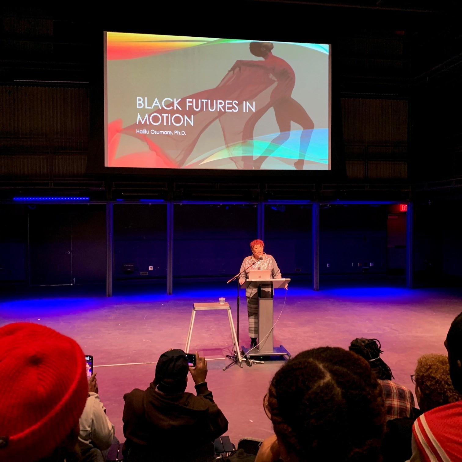 Halifu Osumare, author of Dancing the Afrofuture, at the Collegium for African Diaspora Dance (CADD) at Duke University.