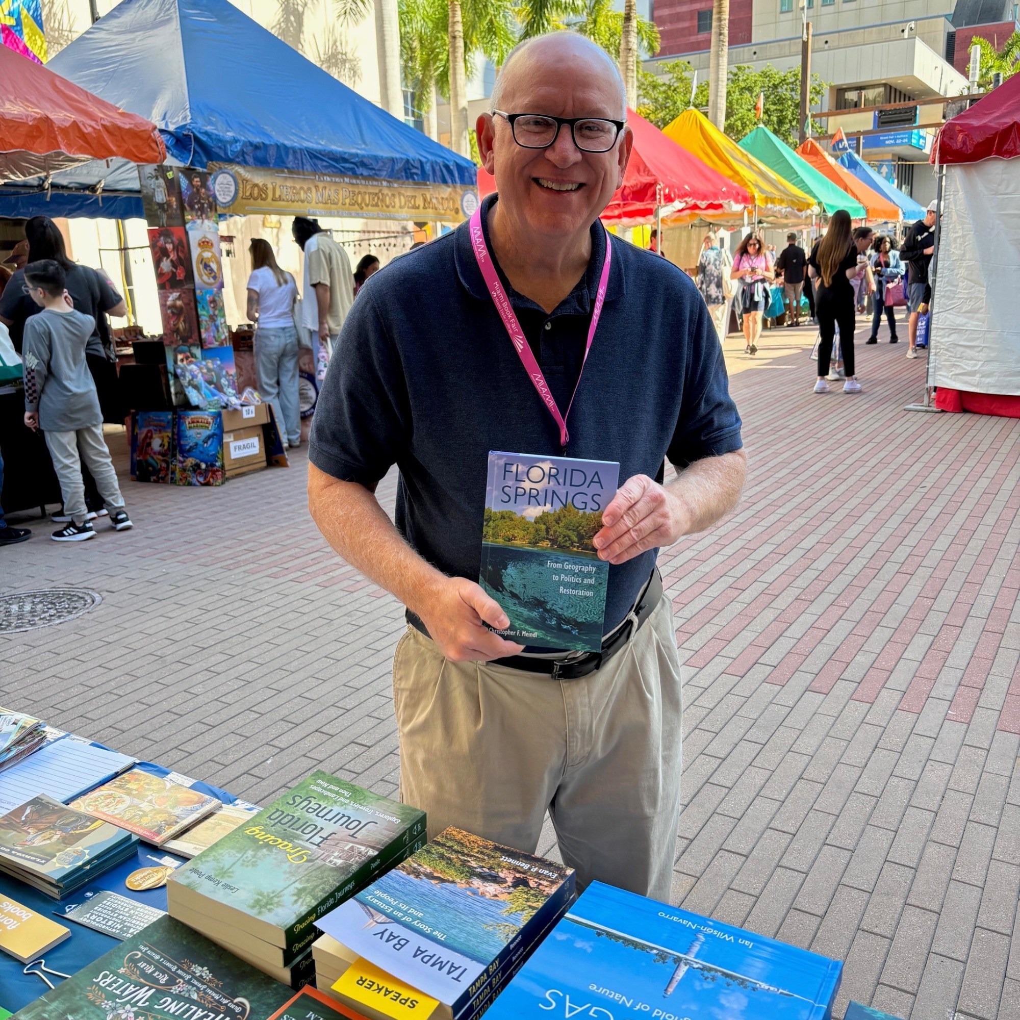 Christopher F. Meindl, author of Florida Springs, at the Miami Book Fair.