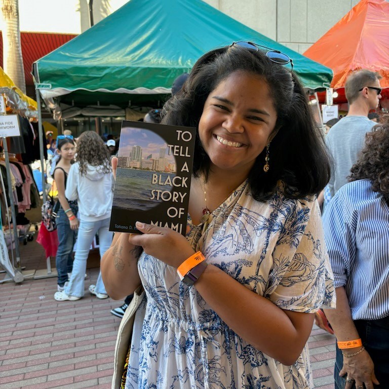 Tatiana D. McInnis, author of To Tell a Black Story of Miami, at the Miami Book Fair.