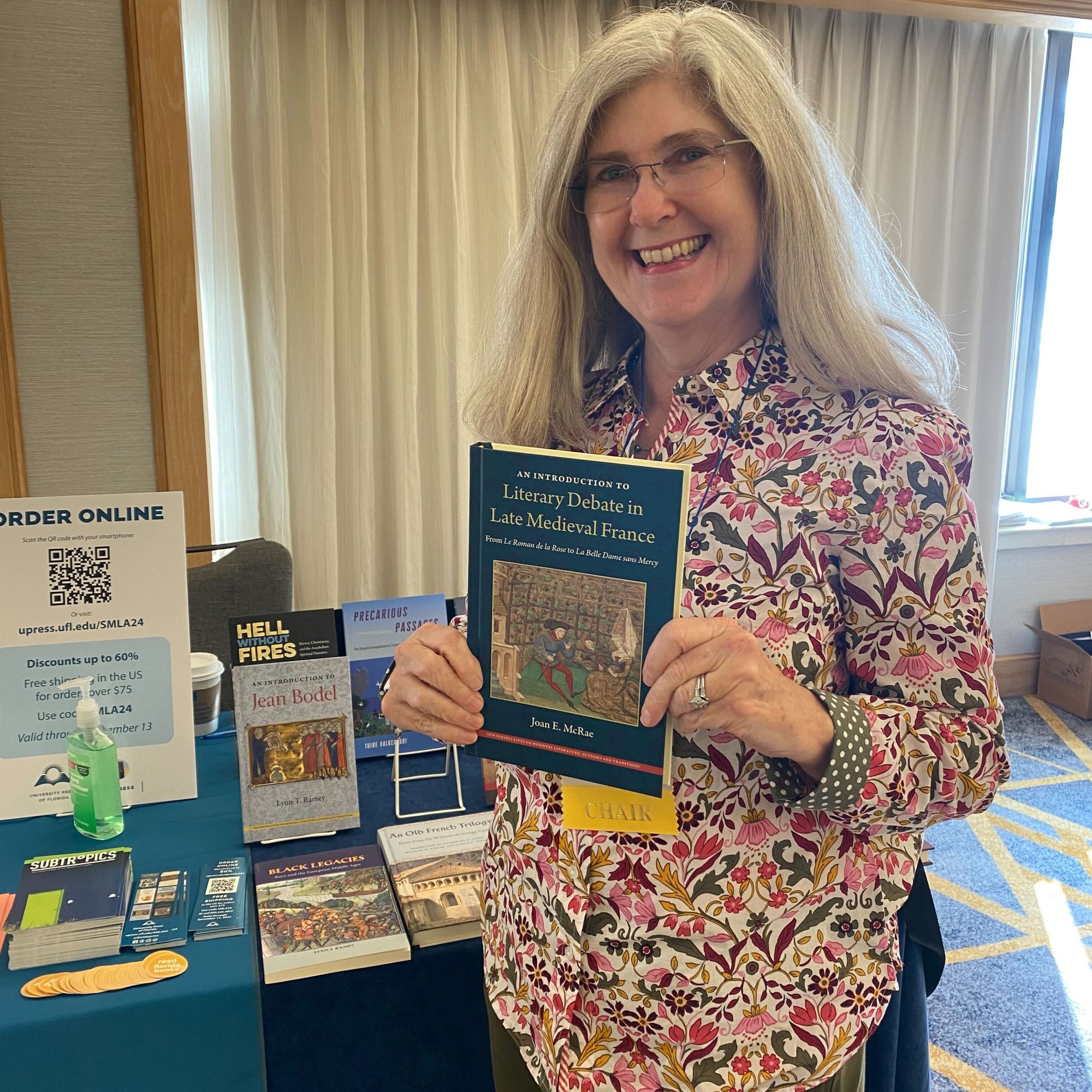 Joan E. McRae, author of An Introduction to Literary Debate in Late Medieval France, at the South Atlantic Modern Language Association annual conference.